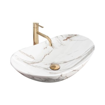 REA-U8548 - ROYAL Countertop Basin 36x60.5 cm ceramic/marble decor