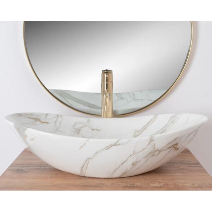 REA-U8548 - ROYAL Countertop Basin 36x60.5 cm ceramic/marble decor