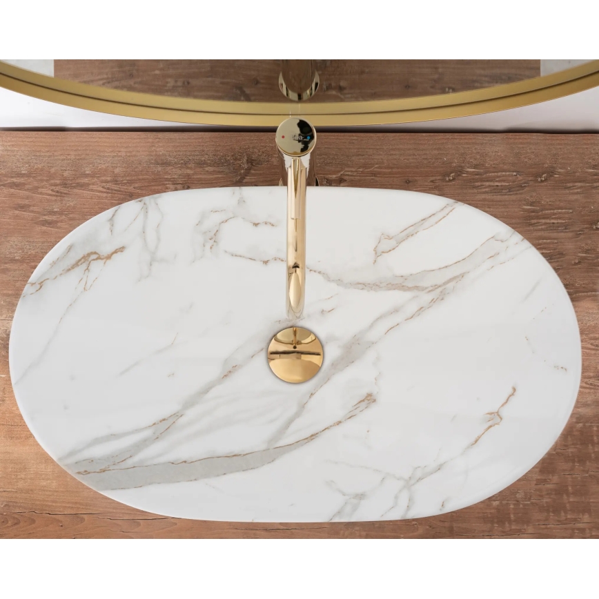 REA-U8548 - ROYAL Countertop Basin 36x60.5 cm ceramic/marble decor