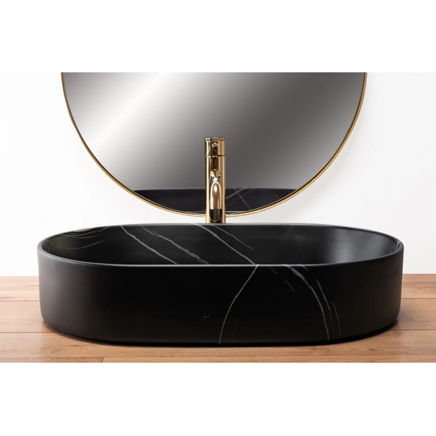 REA-U8565 - NADIA Countertop Basin 38.5 x 61 cm, ceramic / matte black