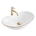 REA-U8570 - ROYAL countertop washbasin 36x62 cm ceramic / glossy white / gold finish