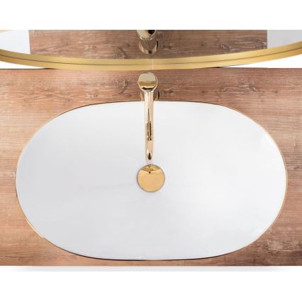 REA-U8570 - ROYAL countertop washbasin 36x62 cm ceramic / glossy white / gold finish