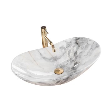 REA-U8596 - ROYAL Countertop Washbasin 36x62,5 cm ceramic/white/grey/stone effect