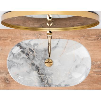 REA-U8596 - ROYAL Countertop Washbasin 36x62,5 cm ceramic/white/grey/stone effect