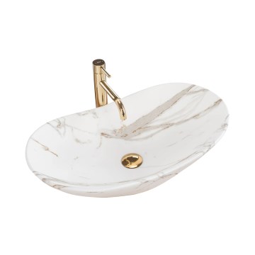 REA-U8598 - Countertop washbasin ROYAL 36x60,5 cm ceramic/marble decor