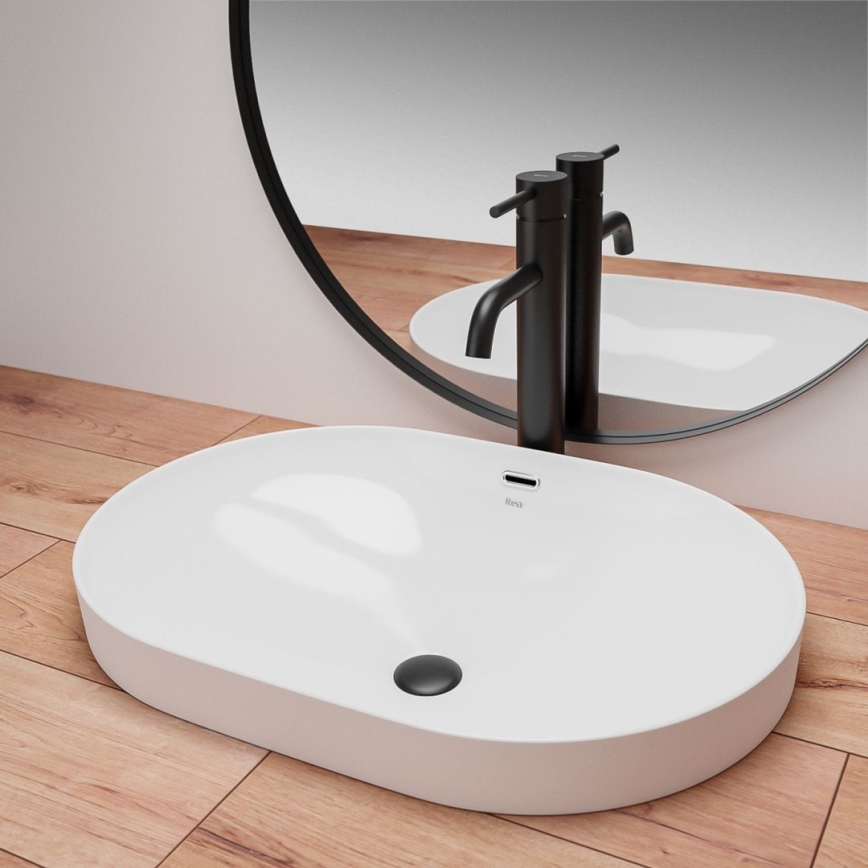 REA-U8700 - Countertop washbasin ARLETA 42x61,5 cm ceramic/glossy white