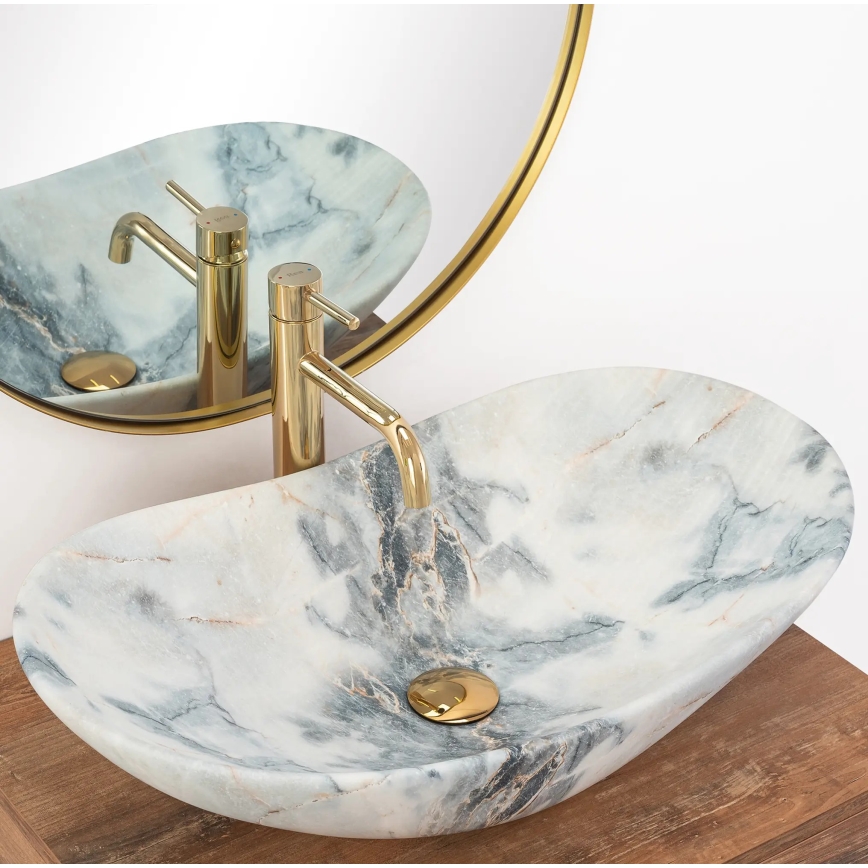 REA-U8742 - ROYAL Countertop Basin 36 x 60.5 cm, ceramic/white/stone-effect