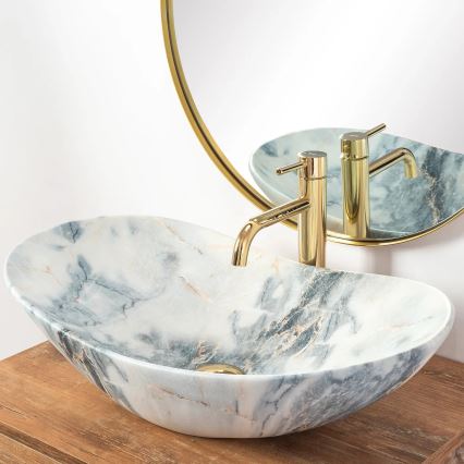 REA-U8742 - ROYAL Countertop Basin 36 x 60.5 cm, ceramic/white/stone-effect