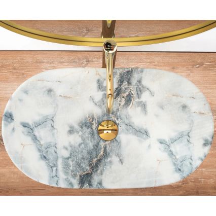 REA-U8742 - ROYAL Countertop Basin 36 x 60.5 cm, ceramic/white/stone-effect