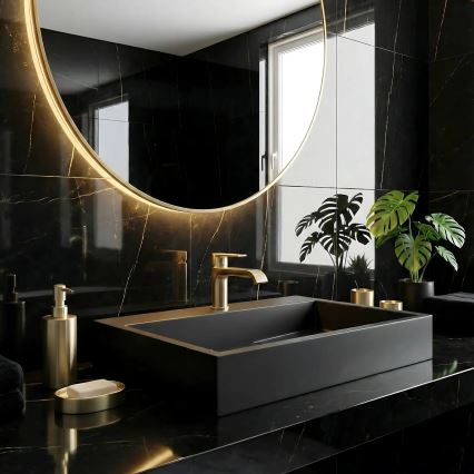 REA-U8779 - GOYA 37 x 60 cm Countertop Basin, Mineral Composite / Matte Black