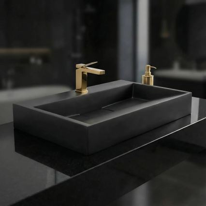 REA-U8802 - GOYA Countertop Basin 46 x 70 cm, Quartz Composite / Matte Black