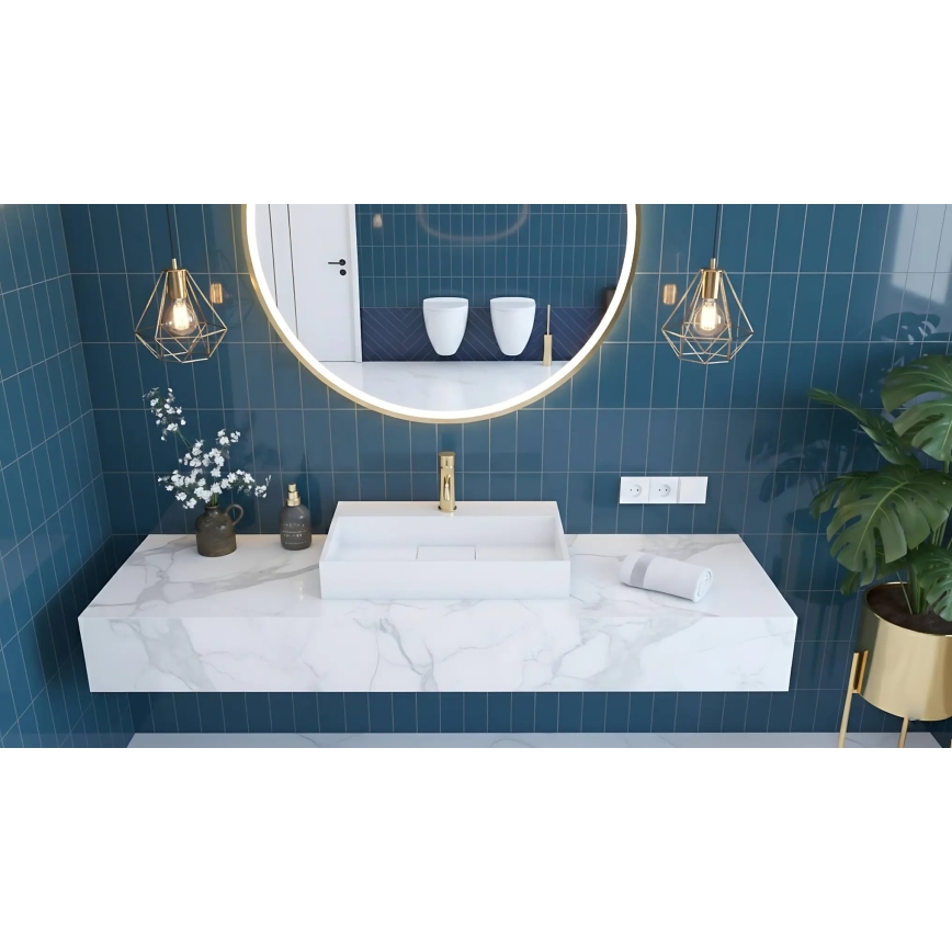 REA-U8900 - GOYA Countertop Basin 37x50 cm Mineral Composite/Matte White