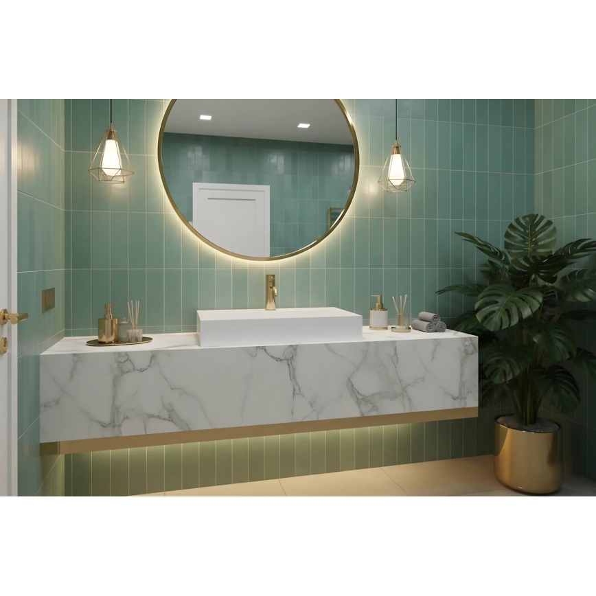 REA-U8901 - GOYA 37x60 cm Countertop Basin, stone composite/matte white