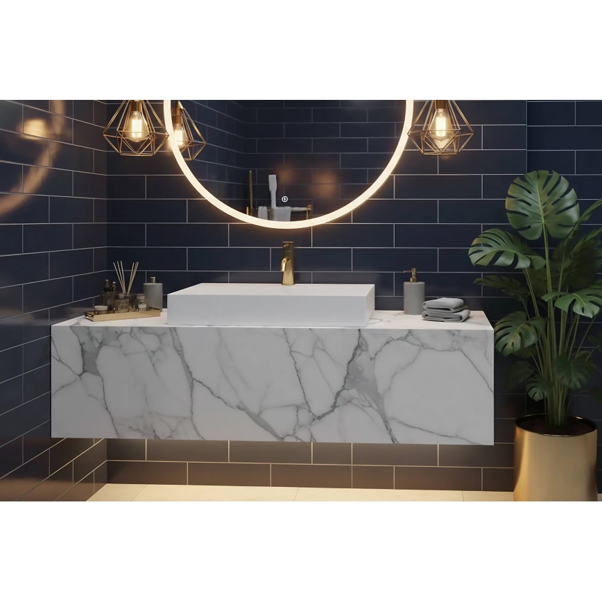 REA-U8901 - GOYA 37x60 cm Countertop Basin, stone composite/matte white
