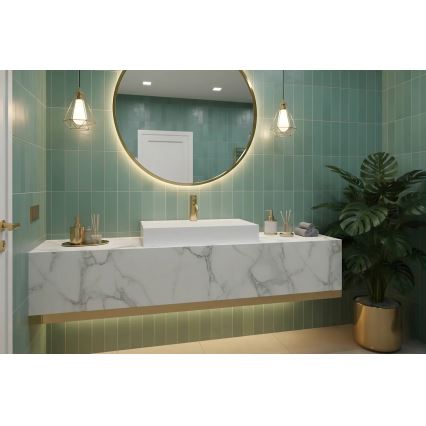 REA-U8902 - GOYA 46x70 cm countertop basin, stone composite / matte white