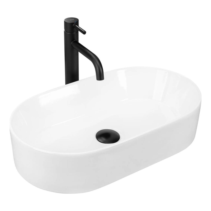 REA-U9108 - Countertop basin LAYLA 30x53 cm ceramic/glossy white