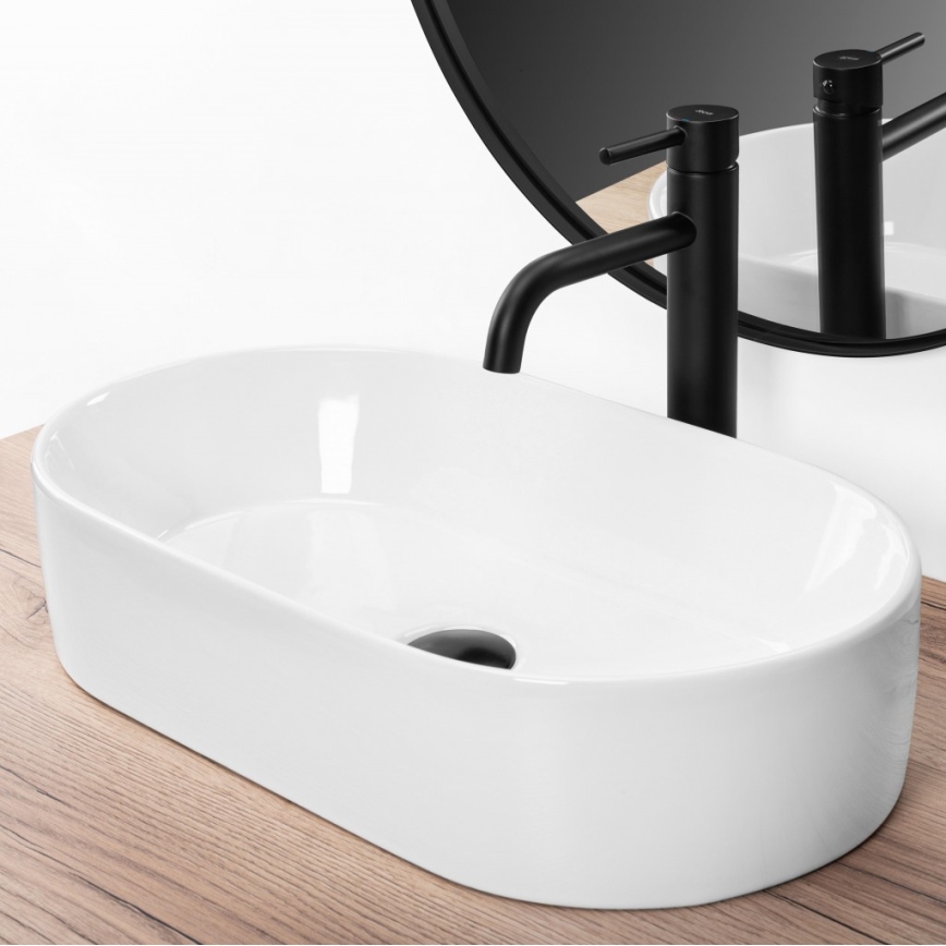 REA-U9108 - Countertop basin LAYLA 30x53 cm ceramic/glossy white