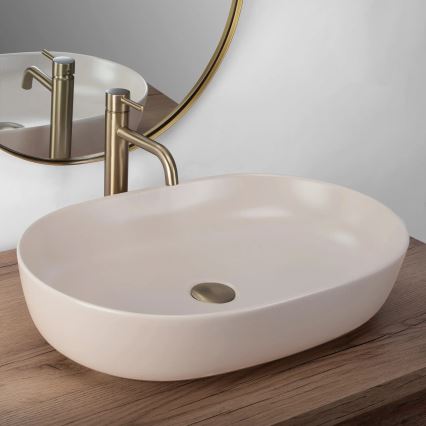 REA-U9655 - Countertop washbasin CLEO 41x60,5 cm ceramic/beige