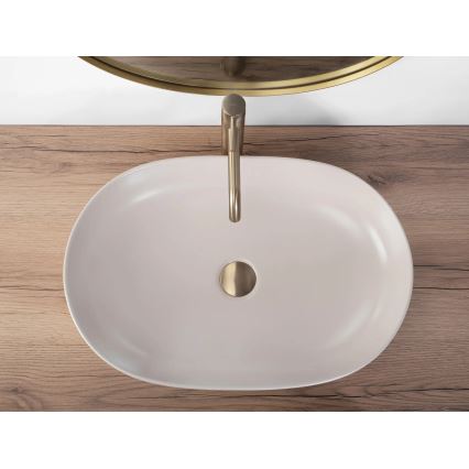 REA-U9655 - Countertop washbasin CLEO 41x60,5 cm ceramic/beige