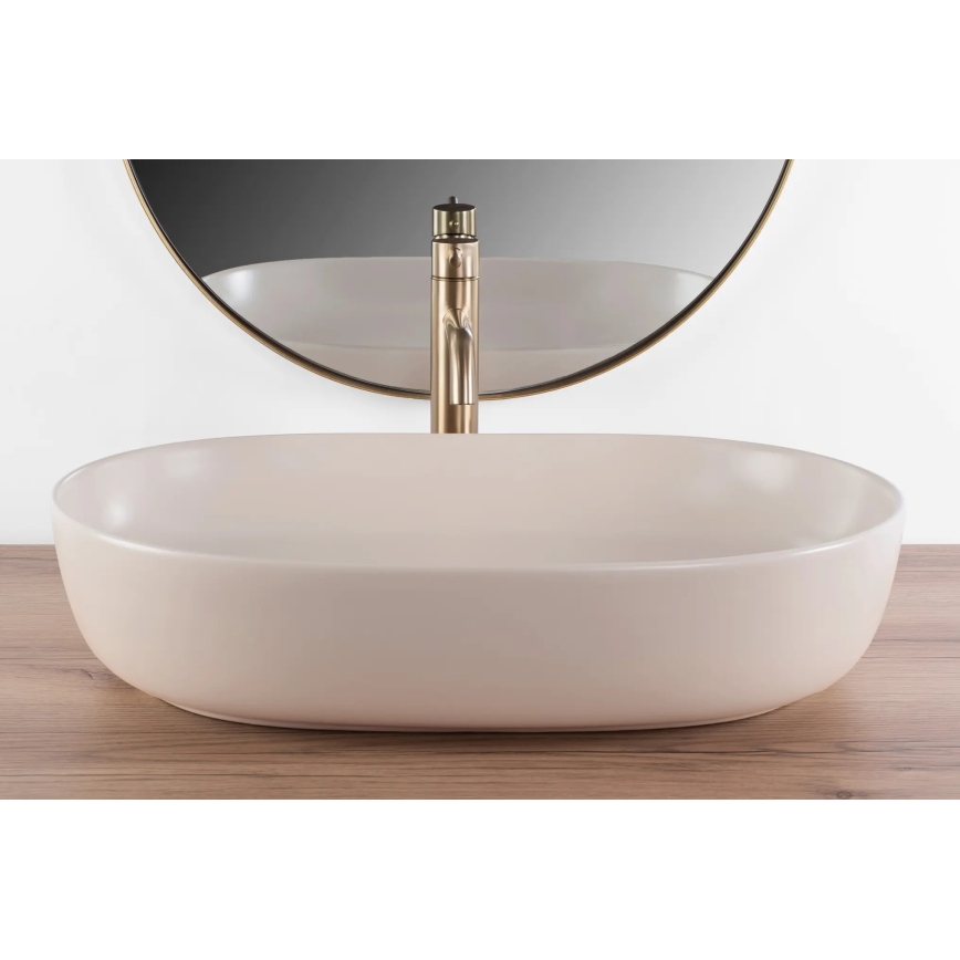 REA-U9655 - Countertop washbasin CLEO 41x60,5 cm ceramic/beige