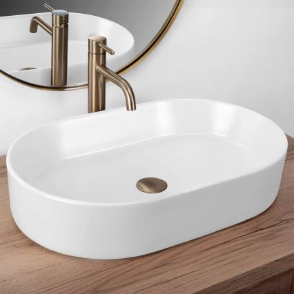 REA-U9657 - NADIA 38,5x61 cm countertop basin ceramic/matte white