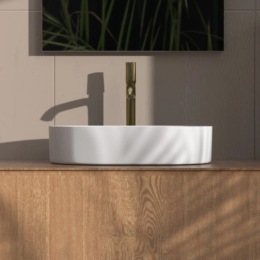 REA-U9657 - NADIA 38,5x61 cm countertop basin ceramic/matte white
