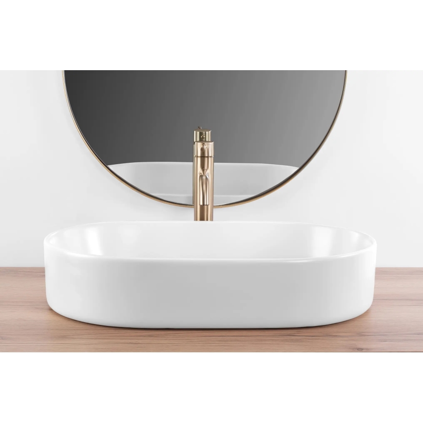 REA-U9657 - NADIA 38,5x61 cm countertop basin ceramic/matte white