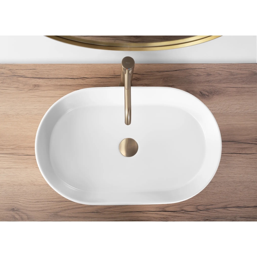 REA-U9657 - NADIA 38,5x61 cm countertop basin ceramic/matte white