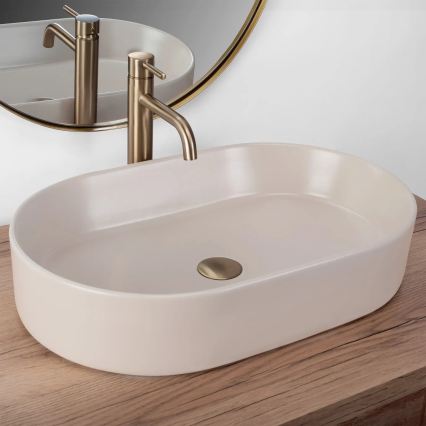 REA-U9661 - NADIA Countertop Washbasin 38.5 x 61 cm, Ceramic/Beige