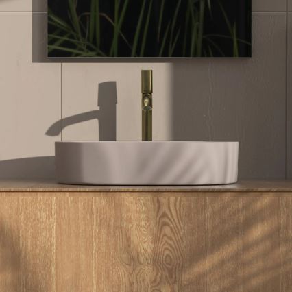 REA-U9661 - NADIA Countertop Washbasin 38.5 x 61 cm, Ceramic/Beige