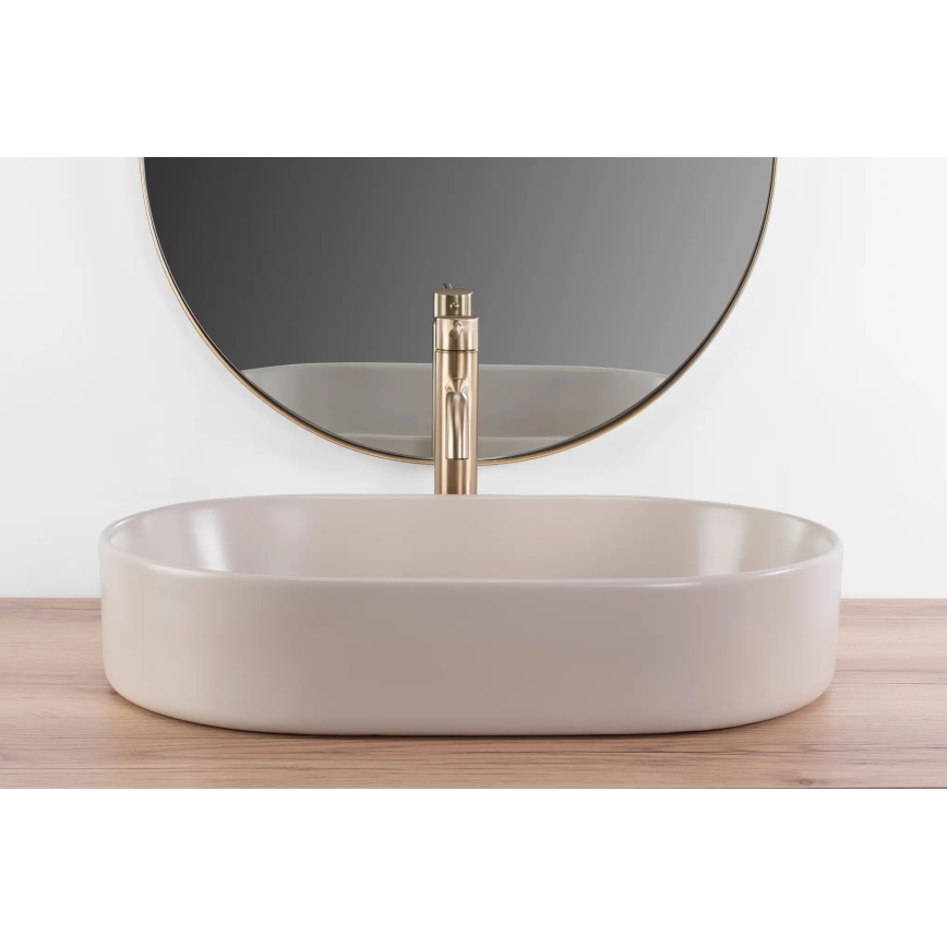 REA-U9661 - NADIA Countertop Washbasin 38.5 x 61 cm, Ceramic/Beige