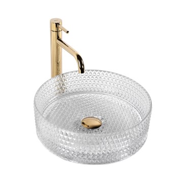 REA-U9670 - CRISTAL countertop basin Ø 35.5 cm, clear glass