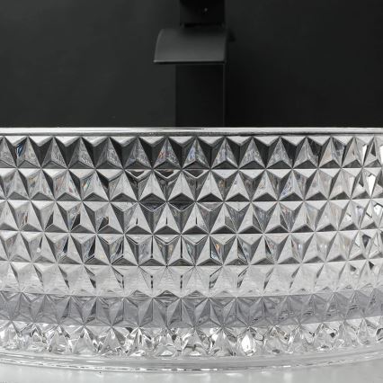 REA-U9670 - CRISTAL countertop basin Ø 35.5 cm, clear glass