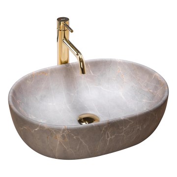 REA-U9887 - Countertop basin LARA 35x48,5 cm ceramic/gray/marble decor