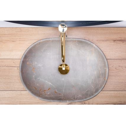 REA-U9887 - Countertop basin LARA 35x48,5 cm ceramic/gray/marble decor