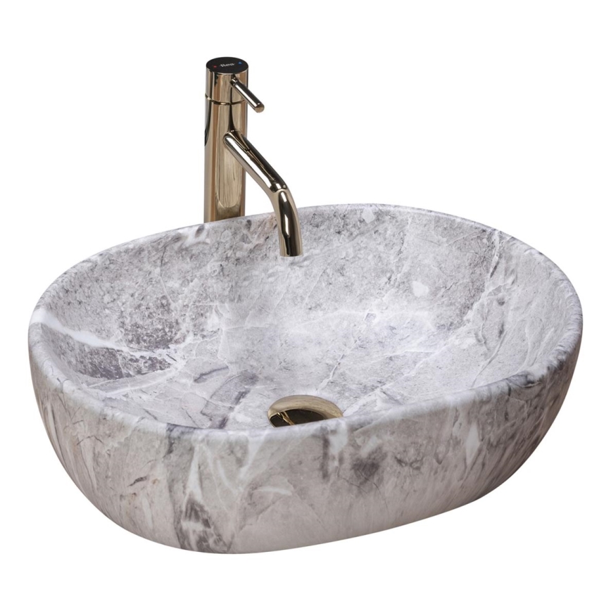 REA-U9888  - Countertop washbasin LARA 35x48.5 cm ceramic/stone effect