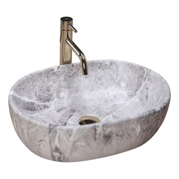 REA-U9888 - LARA countertop basin 35 x 48.5 cm, ceramic/stone-effect