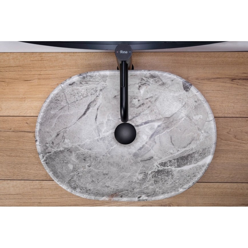 REA-U9888 - LARA countertop basin 35 x 48.5 cm, ceramic/stone-effect