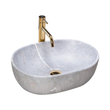 REA-U9889 - Countertop basin LARA 35x48,5 cm ceramic/gray/stone-effect