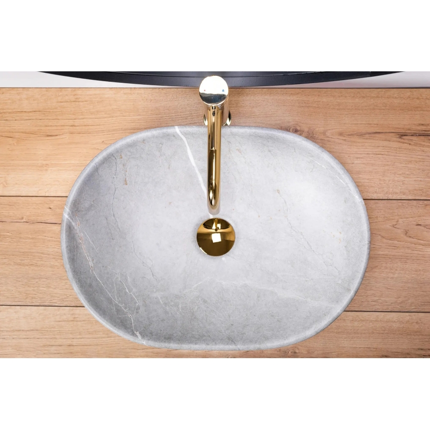 REA-U9889 - Countertop basin LARA 35x48,5 cm ceramic/gray/stone-effect