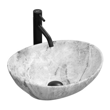 REA-U9908 - Countertop basin SOFIA 34,5x41 cm ceramic/stone effect