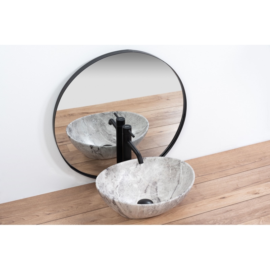 REA-U9908 - Countertop basin SOFIA 34,5x41 cm ceramic/stone effect