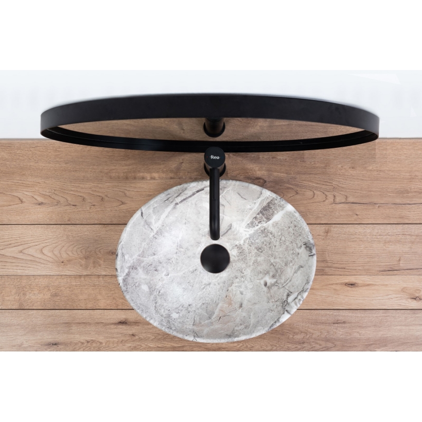 REA-U9908 - Countertop basin SOFIA 34,5x41 cm ceramic/stone effect