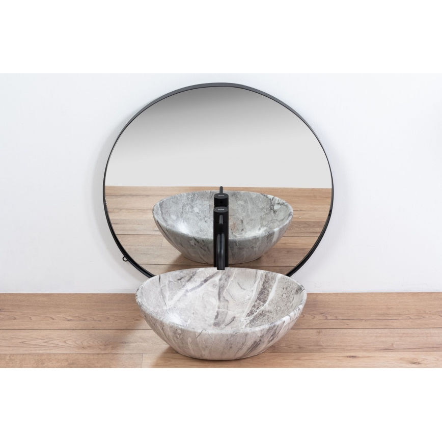 REA-U9908 - Countertop basin SOFIA 34,5x41 cm ceramic/stone effect