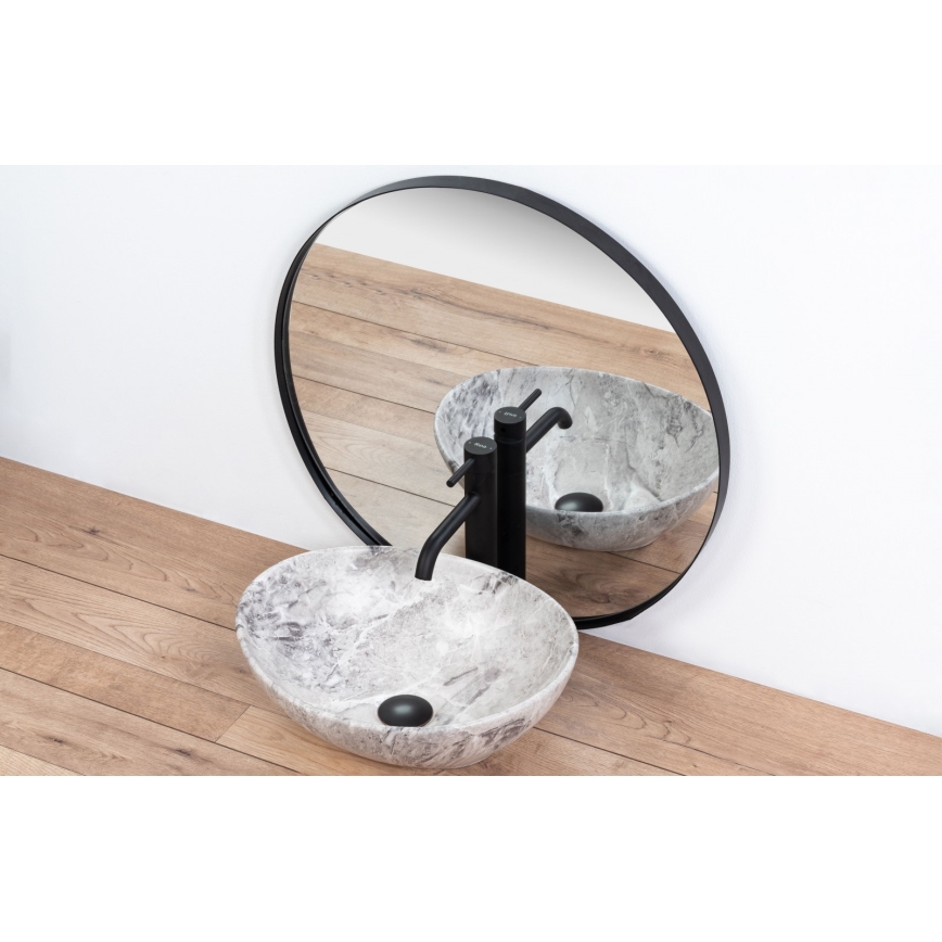 REA-U9908 - Countertop basin SOFIA 34,5x41 cm ceramic/stone effect