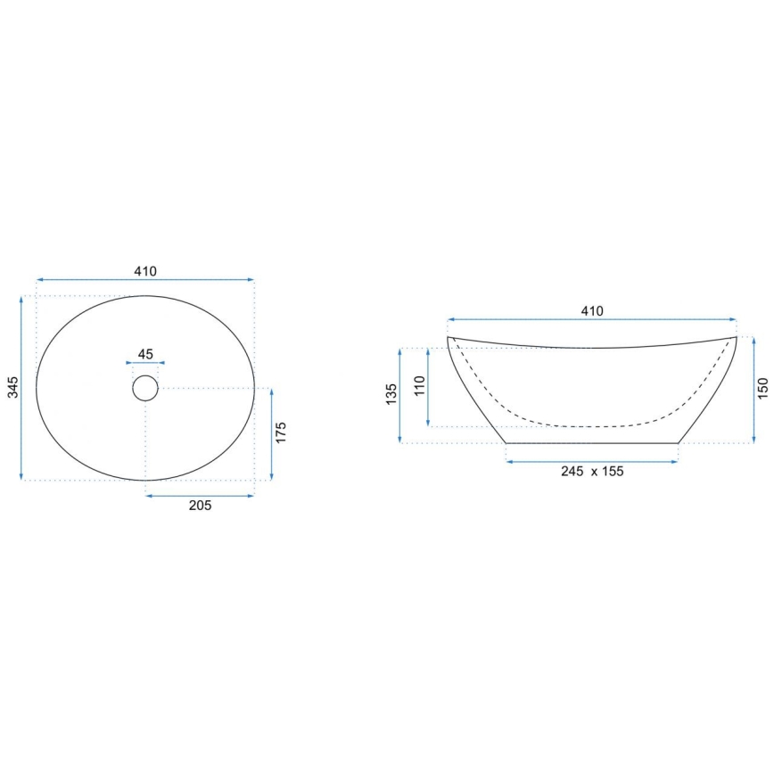 REA-U9908 - Countertop basin SOFIA 34,5x41 cm ceramic/stone effect
