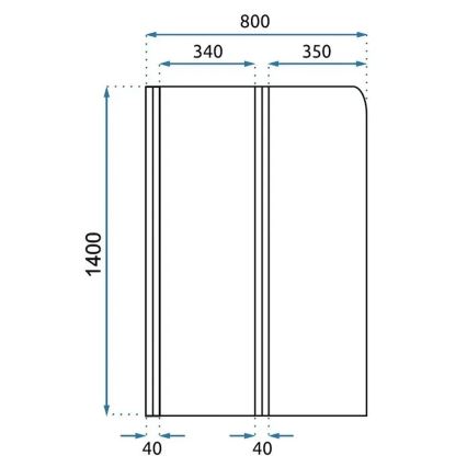 REA-W5696 - AGAT Folding Bathtub Screen 140 x 80 cm, Brushed Copper / Clear