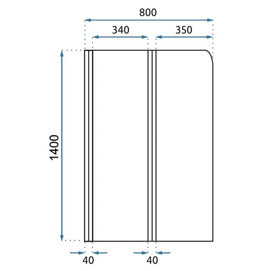 REA-W5696 - AGAT Folding Bathtub Screen 140 x 80 cm, Brushed Copper / Clear