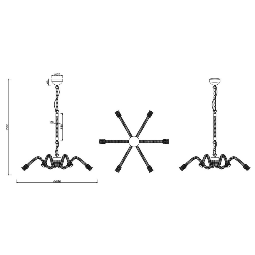 Reality - Chandelier on a chain ALVA 6xE27/10W/230V