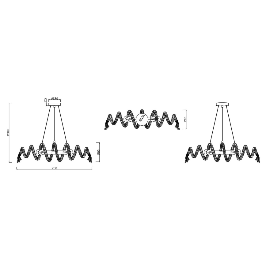 Reality - Chandelier on a string ARI 2xE27/10W/230V